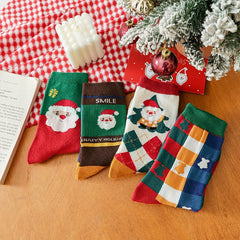 Cotton Mid-Calf Gift Boxed Couples Christmas Socks