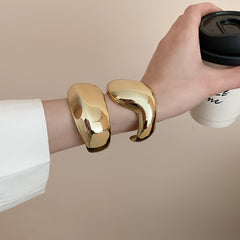 Asymmetrical Twisted Open Cuff Bracelet