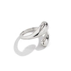 Glossy Teardrop Adjustable Open Wrap Ring