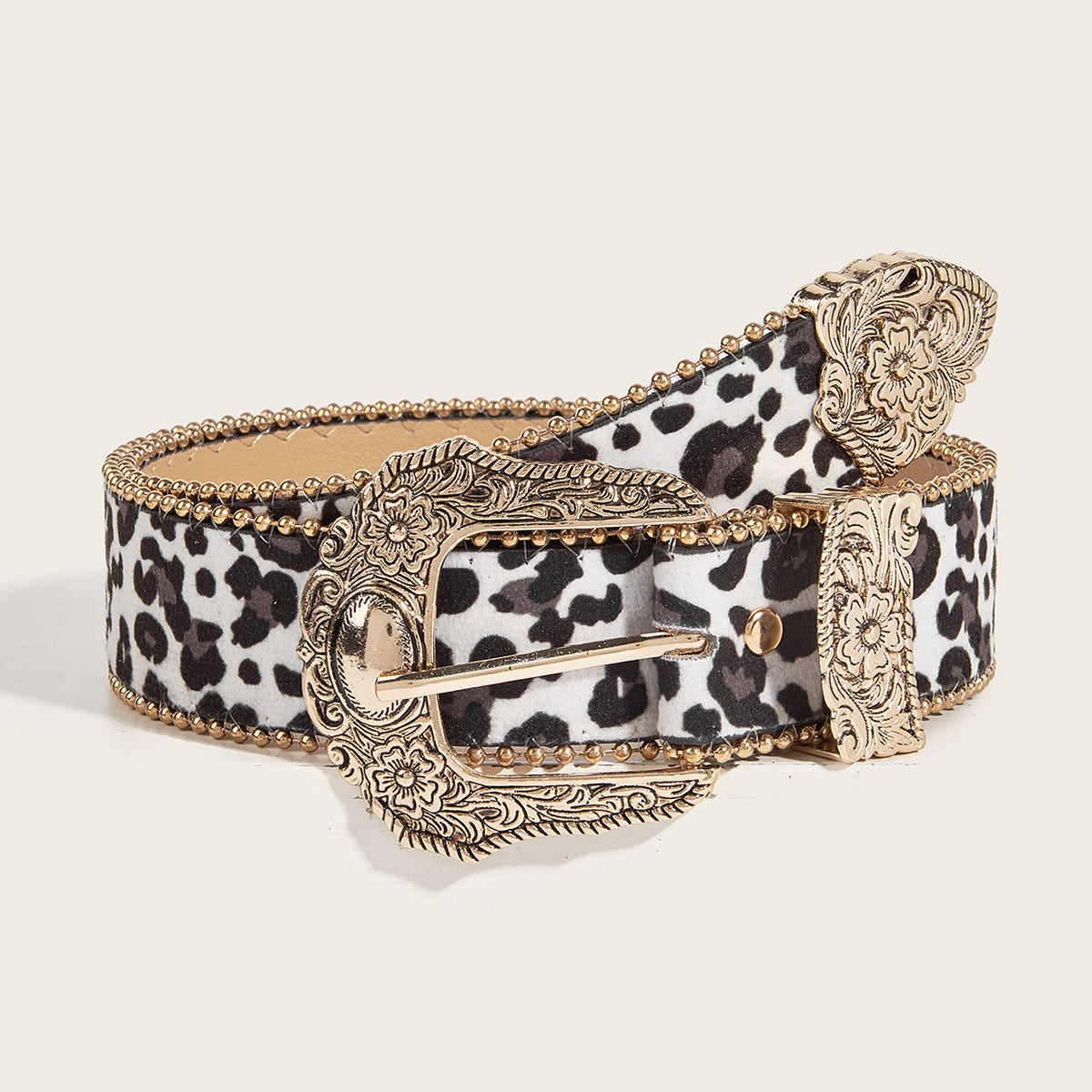 Vintage Animal Print Statement Buckle Belt Secondary image