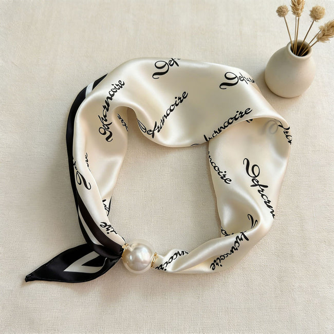 Magnetic Buckle Letter Square Neck Ribbon Scarf Main image