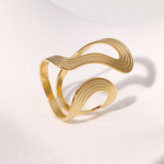 Geometric Stainless Steel Band Vintage Design Ring