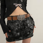 Vintage Heart Studded Leather Belt