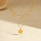 Vintage Double Strand Cross Pendant Necklace