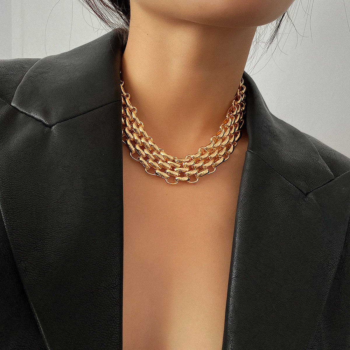 Punk Style Chunky Curb Chain Choker Necklace Main image