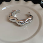 Asymmetrical Twisted Open Cuff Bracelet