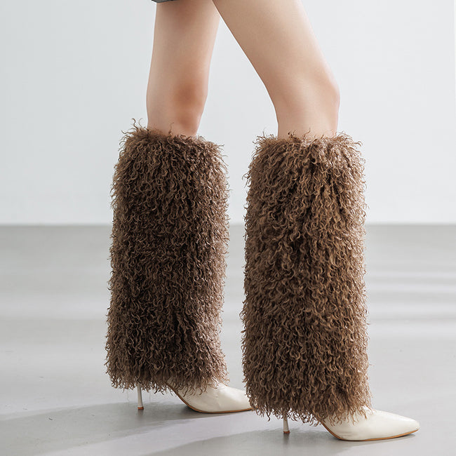 Shearling Lined Cable Knit Leg Warmers Main image