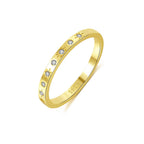 Sterling Silver Square Geometric Zirconia Ring