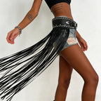 Y2K Punk Tassel Rivet Alloy Buckle Belt