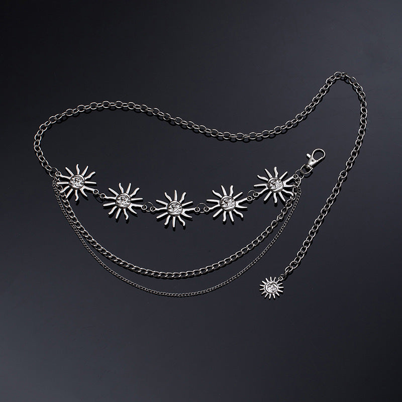 Adjustable Sunflower Moon Metal Waist Chain Secondary image