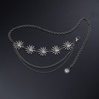 Adjustable Sunflower Moon Metal Waist Chain