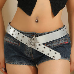 Punk Star Rhinestone Studded Hollow Belt