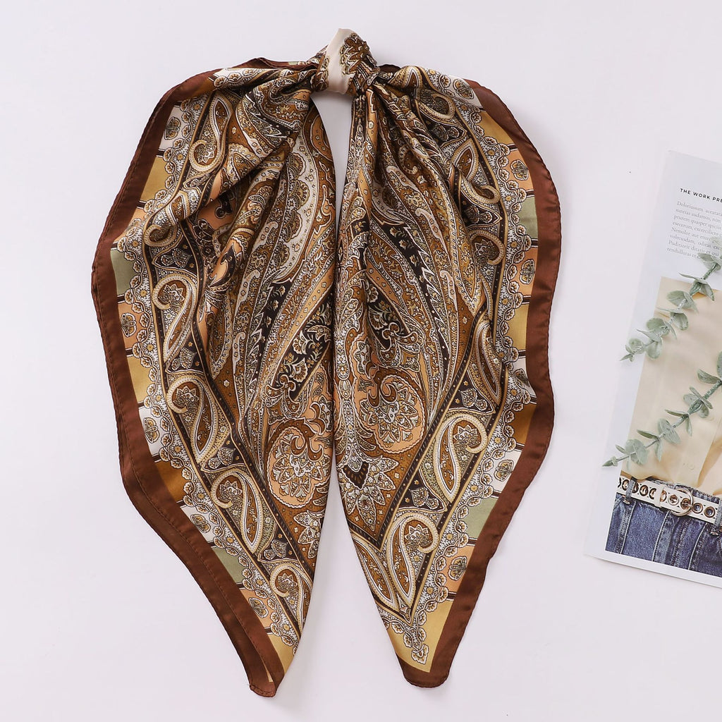 Elegant Paisley Square Shirt Neck Scarf