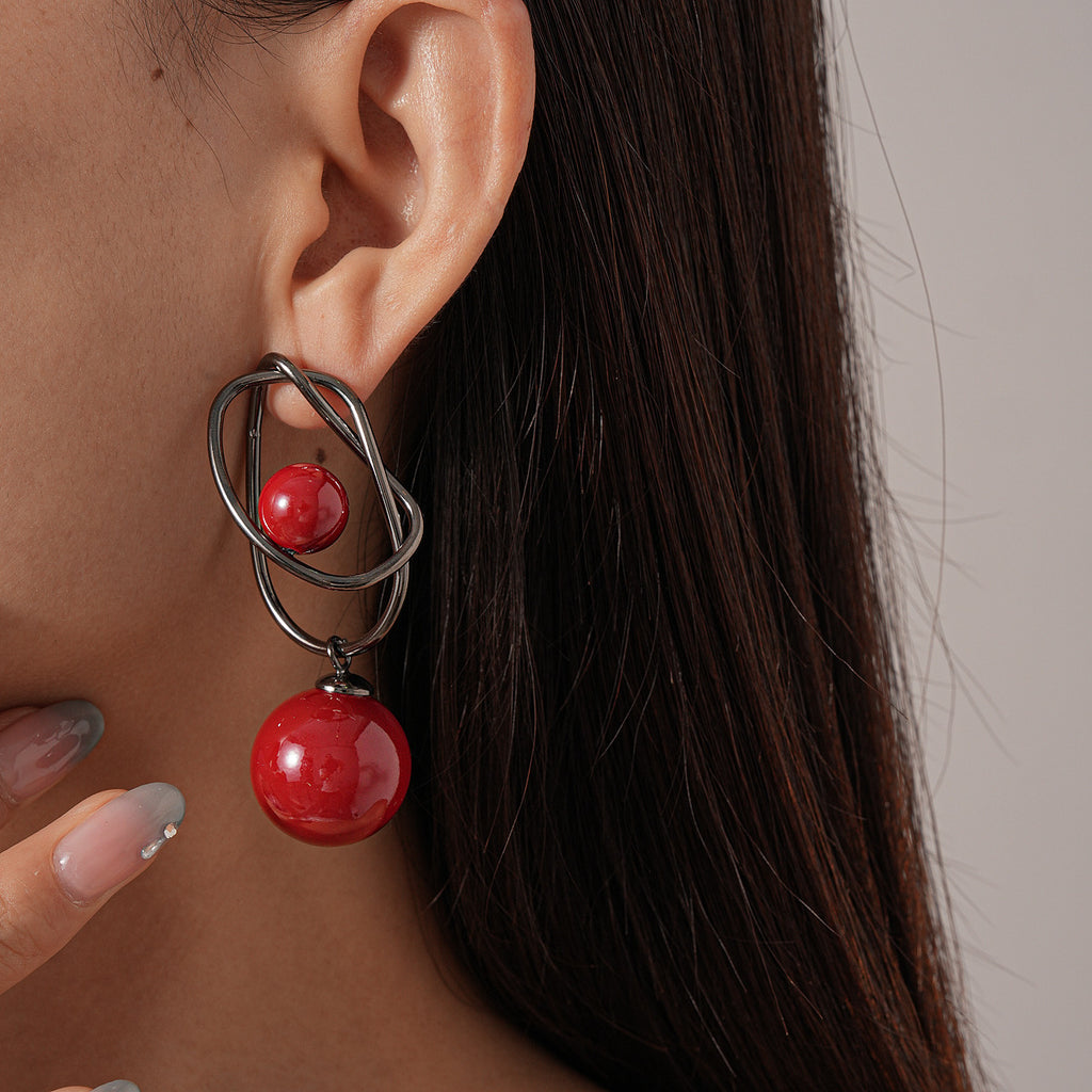 Acrylic Geometric Sphere Wrap Earrings