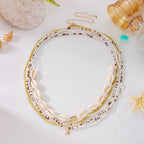 Boho Beaded Shell Starfish Layered Waist Chain