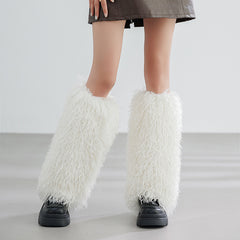 Shearling Lined Cable Knit Leg Warmers