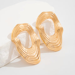 Liquid Irregular Ruched Flower Earrings