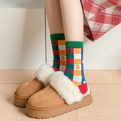 Cotton Mid-Calf Gift Boxed Couples Christmas Socks