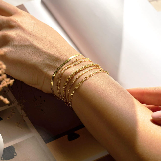 Minimalist 18K Gold Stainless Steel Chain Bracelet Main image