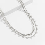 Faux Pearl Tassel Double Layer Cross Waist Chain