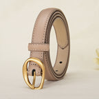 Vintage Glossy Edge Irregular Buckle Leather Belt