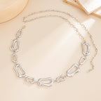 Geometric Irregular Rectangle Waist Chain