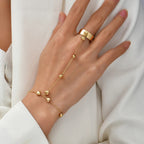 Vintage Minimalist Heart Charm Finger Bracelet