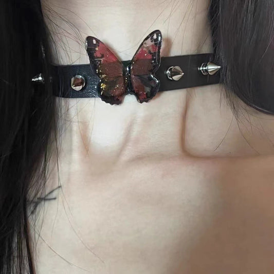 Butterfly Y2K Retro Punk Shrink Film Necklace