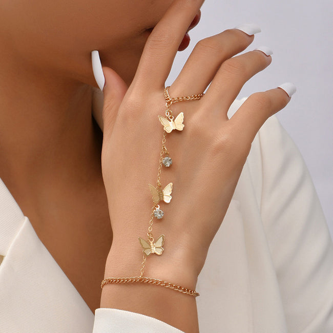 Heart Charm Hand Back Chain Finger Bracelet Main image