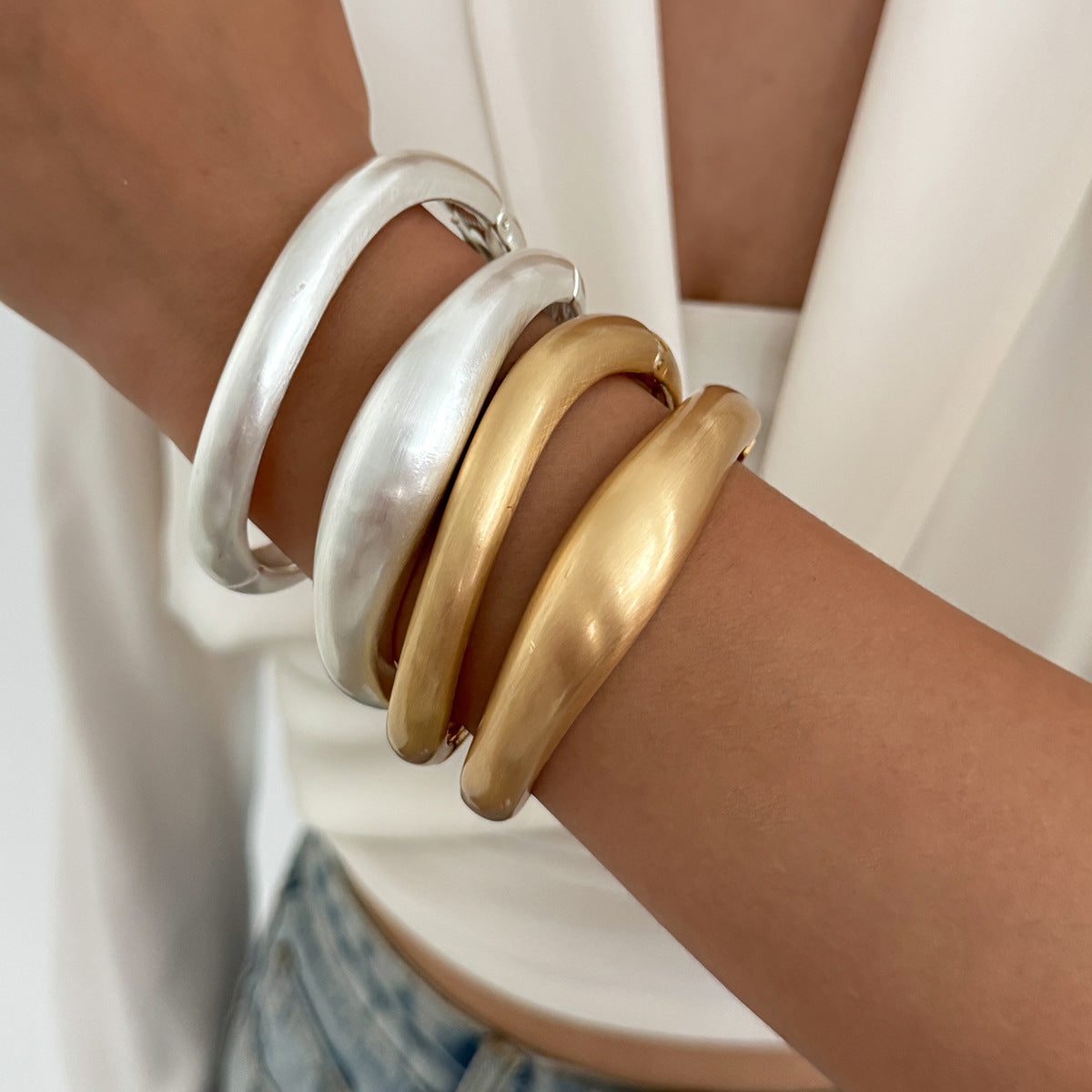 Versatile Matte Coil Bangle Bracelet Secondary image