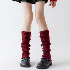 Cotton Ruffled Red Christmas Leg Warmers