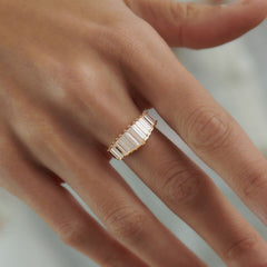 Crown Shape White Cut Zirconia Ring