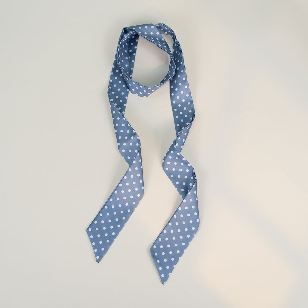 Polka Dot Elegant Long Thin Print Neck Scarf