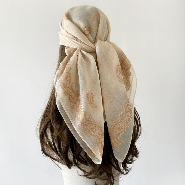 Paisley Print Large Square Retro Shawl Scarf Main image