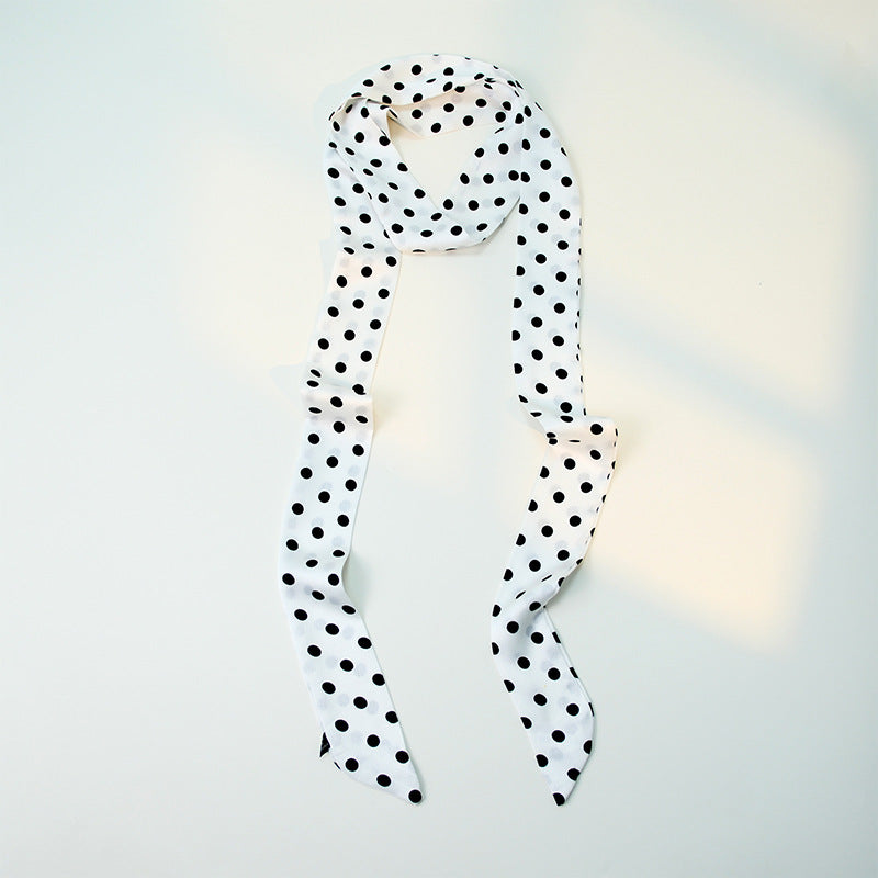 Polka Dot Long Thin Neck Bag Wrap Scarf Secondary image