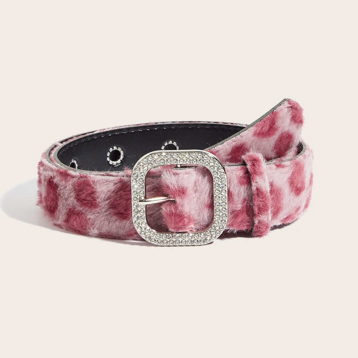 Leopard Soft Fabric Faux Fur Wide Belt Secondary image