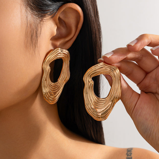Liquid Irregular Ruched Flower Earrings Main image