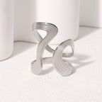 Geometric Stainless Steel Band Vintage Design Ring
