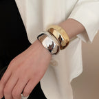 Asymmetrical Twisted Open Cuff Bracelet