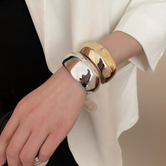 Asymmetrical Twisted Open Cuff Bracelet