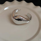 Asymmetrical Twisted Open Cuff Bracelet