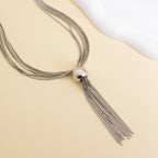 Chunky Bead Drop Layered Chain Necklace