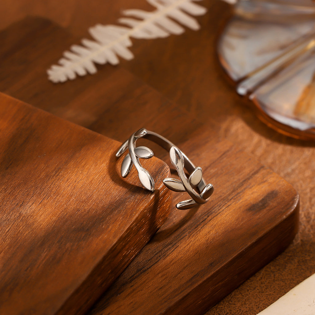 Titanium Steel Adjustable Open Vintage Ring
