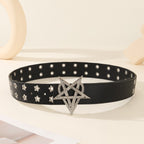 Punk Star Rhinestone Studded Hollow Belt