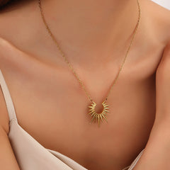 Vintage Style Gold Plated Sunflower Collar Necklace