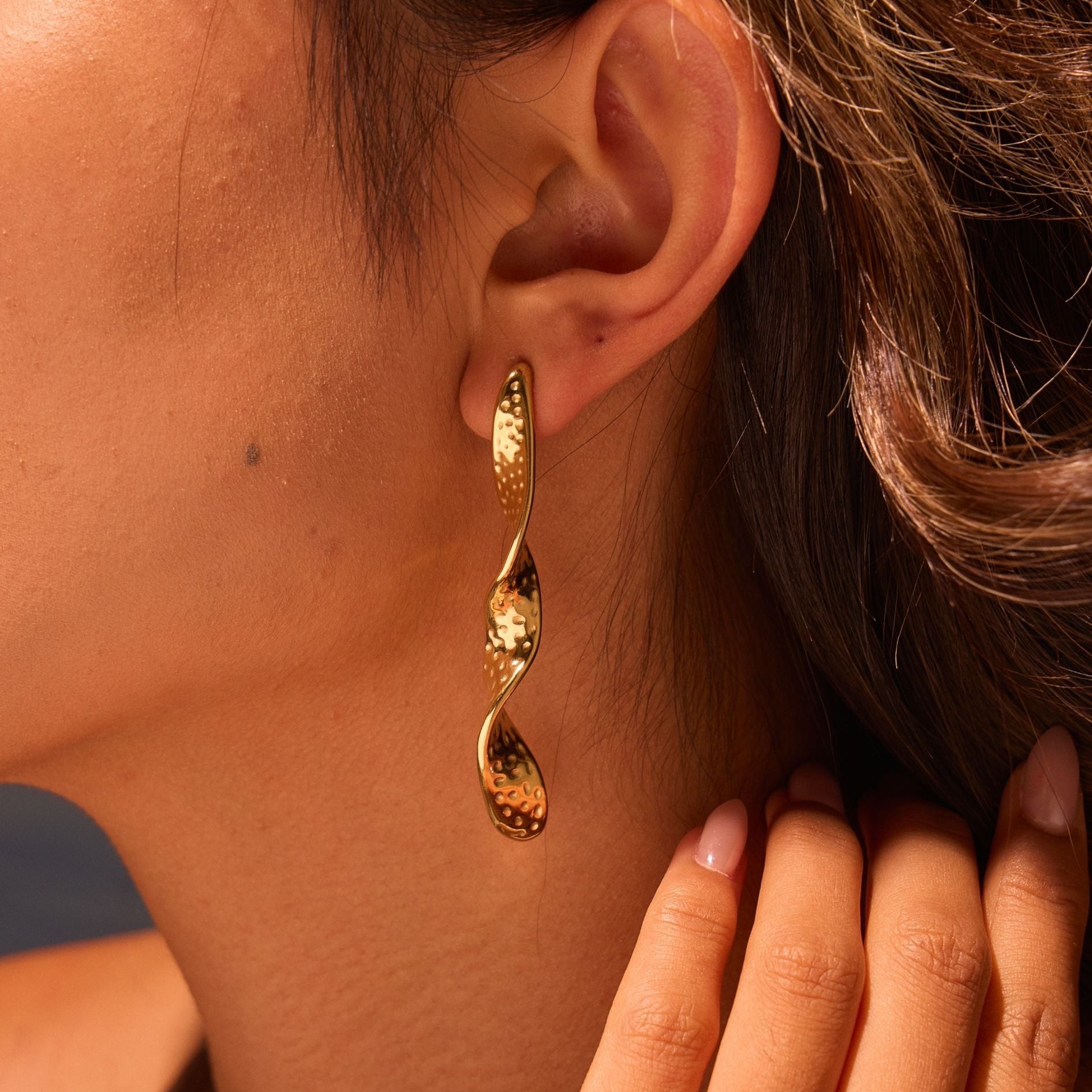 Modern Twist Design Stainless Earrings Main image