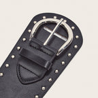 Grunge Studded Asymmetrical Distressed Belt