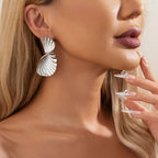 Irregular Liquid Metal Ruched Geometric Thread Earrings