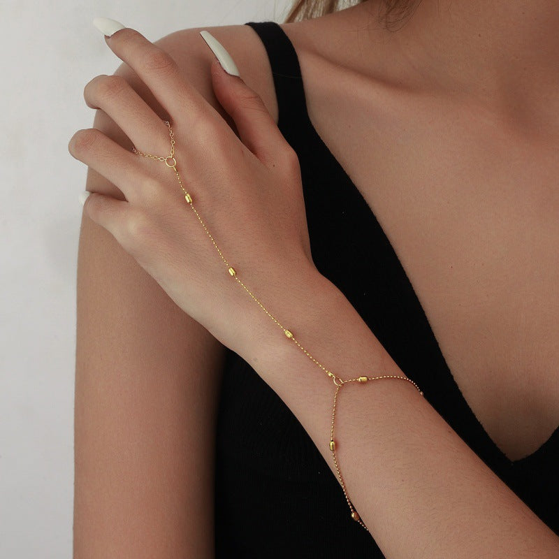 Versatile Metallic Chain Finger Bracelet Secondary image