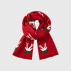 Textured Ribbed Knit Christmas Scarf